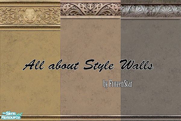 Sims 2 — All about style walls set by FrozenStarRo — New set of walls for mansions. Enjoy!