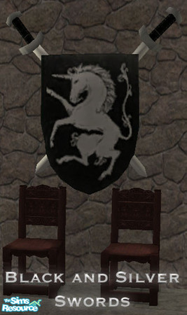 Sims 2 — Swords - Black and Silver by Gamerg — This is the Black and Silver Sword Selection.