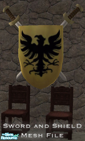 Sims 2 — Sword and Shield MESH FILE by Gamerg — This is the MESH File for the Swords and Shields, there are two color