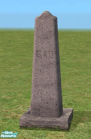 Sims 2 — Gravestones - High Stone by Bitzybus — A set of 8 decorative gravestones to decorate the cemetary.