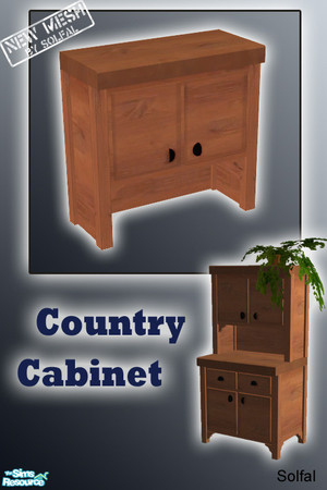 Sims 2 — Country Cabinet by solfal — New items that match the country counter set