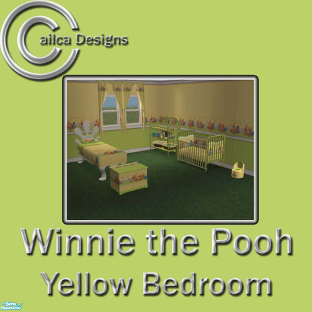 Sims 2 — Winnie the Pooh Yellow Bedroom by Cailca — A Bedroom/Nursery set in yellow. To Match my Winnie the Pooh Walls.