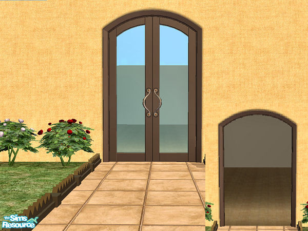 Sims 2 — ToT French Door - dark metal frame by chrissy6930 — Recolor of the Touch of Teak French Door. Color option also