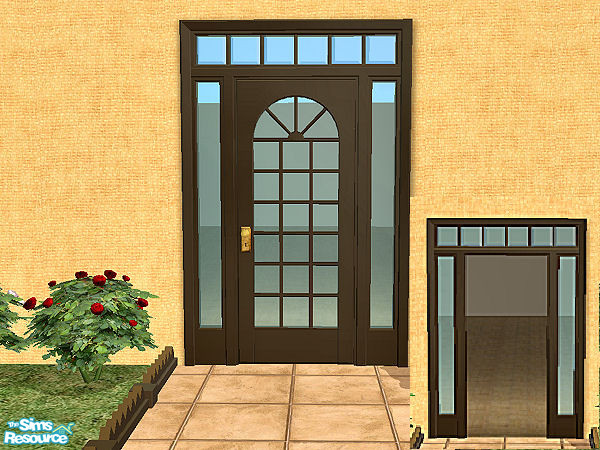 Sims 2 — Colonial Tract Door - dark metal frame by chrissy6930 — Recolor of the Colonial Tract Door in dark metal. Color