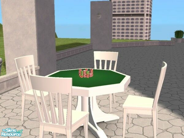 Sims 2 — Card Table - White by modfan — A white version of the card table.