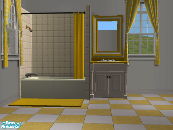 Sims 2 — Basic Yellow And White Bath 2 by lmosca — Additional pieces for the Basic Yellow And White Bathroom. Includes: