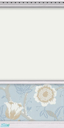 Sims 2 — IMAGINE - Wall by Snowbelle — Set of walls and floors with duck egg blue, beige and white floral pattern. Thanks