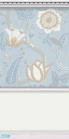 Sims 2 — IMAGINE - Wall by Snowbelle — Set of walls and floors with duck egg blue, beige and white floral pattern. Thanks