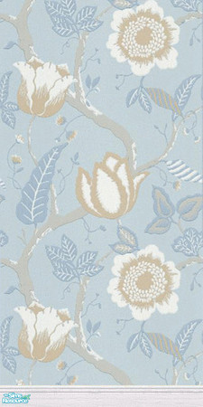 Sims 2 — IMAGINE - Wall by Snowbelle — Set of walls and floors with duck egg blue, beige and white floral pattern. Thanks