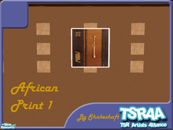 Sims 2 — African Print 1 by TSR Archive — ** This print Requires Nightlife and CEP3 ** Part of the Living room set with a