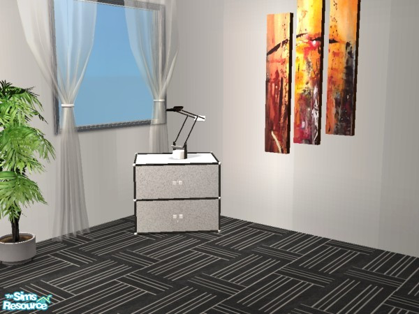 Sims 2 — Black & White Office Cairo Tablelight by Funny2401 — Bookcase , Endtable , Lamp (Reception) , Lamp ,
