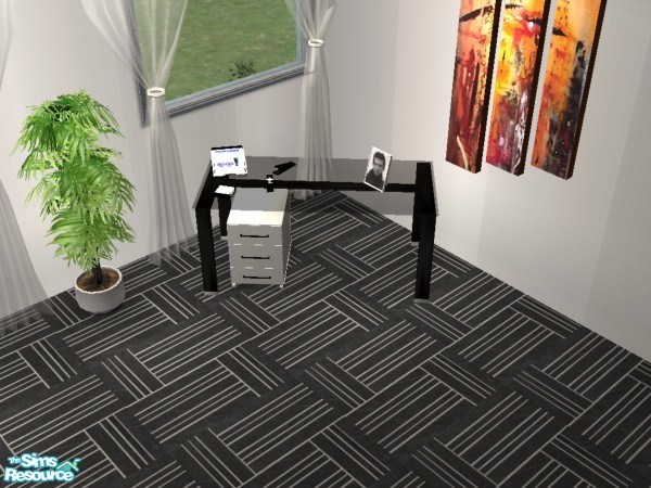 Sims 2 — Black & White Office Cairo Deskstuff by Funny2401 — Bookcase , Endtable , Lamp (Reception) , Lamp , Armchair