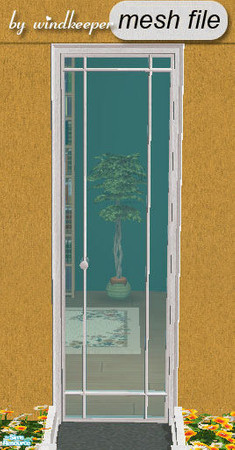 Sims 2 — Belangie full size door by Windkeeper — Uses all the colors of Maxis Lafenetre full-size window and any custom