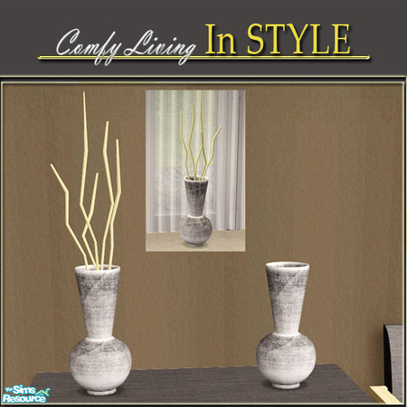 Sims 2 — Comfy Living--InStyle!  Vase by Cashcraft — A recolor of my "SIM Comfy Living" set. The set also