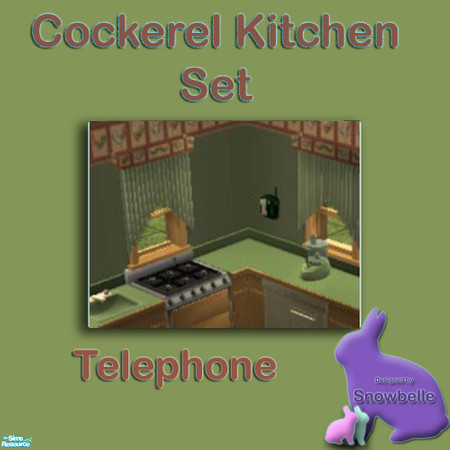 Sims 2 — Cockerel Kitchen set - Telephone by Snowbelle — This kitchen set matches the Cockerel walls from the