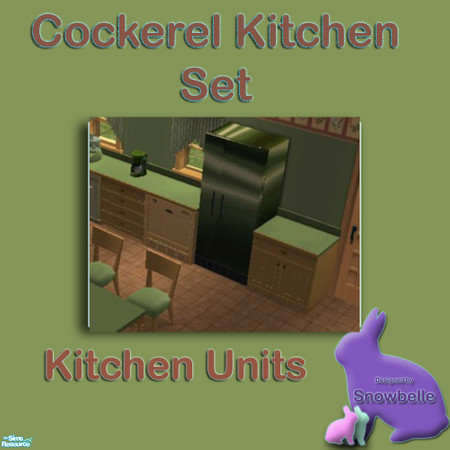Sims 2 — Cockerel Kitchen set - Units by Snowbelle — This kitchen set matches the Cockerel walls from the "Kitchen