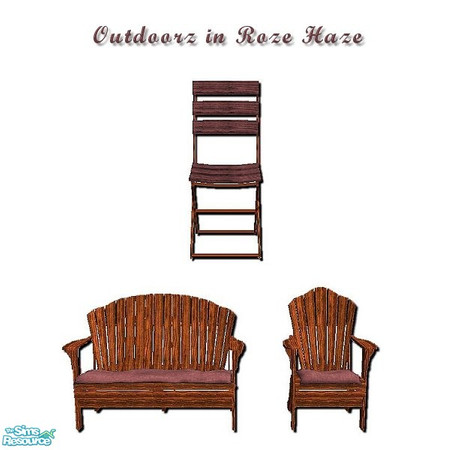 Sims 2 — Outdoorz in  Roze Haze by iwubu — The perfect compliment to the Outdoorz Wood Setz, this chair and these