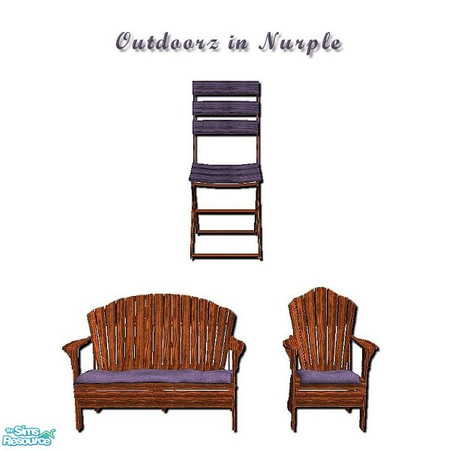Sims 2 — Outdoorz in Nurple by iwubu — The perfect compliment to the Outdoorz Wood Setz, this chair and these cushions