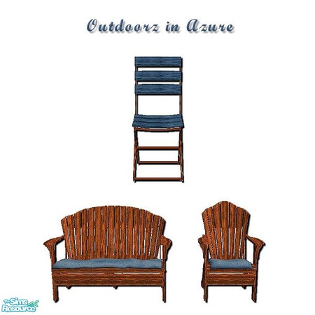 Sims 2 — Outdoorz in Azure by iwubu — The perfect compliment to the Outdoorz Wood Setz, this chair and these cushions are