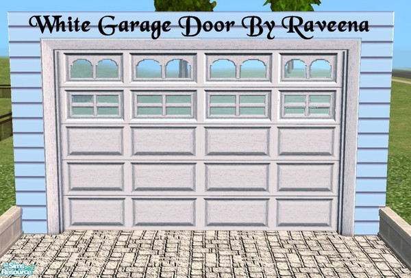 Sims 2 — White Garage Door by Raveena — White garage door. Check out the matching brick driveway. Nightlife required.