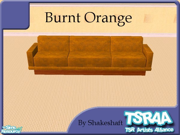 Sims 2 — Burnt Orange by Shakeshaft — Recolour of the Mr Section Chair and Sectional pieces, one file recolors both. **