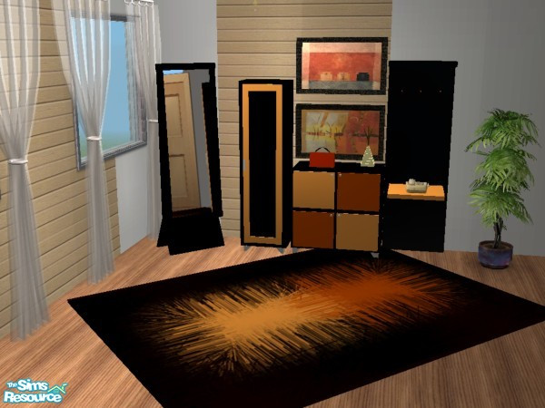 Sims 2 — Fresh Wardrobe Combi by Funny2401 — Includes : Rug , Painting , Cabinet large , Cabinet small , Stand , Mirror