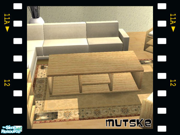 Sims 2 — Leksvit coffeetable by Mutske — New livingroom set. Inspired by the "Leksvit" Ikea Livingroomset.