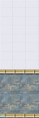 Sims 2 — Tile 18 by Lorah — These 27 tile and vinyl walls match my $20. Tile floors in blue, brown, green, cream, gold,