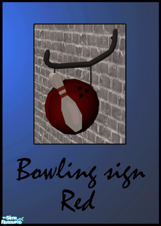 Sims 2 — Bowling Sign Red by solfal — Animated bowling sign. Start to animate when you begin to play