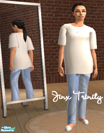 Sims 2 — Set by JinxTrinity — Sweet comfortable pj. T-shirt and sweats.
