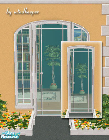 Sims 2 — Belangie door by Windkeeper — Uses all the colors of Maxis Lafenetre window. Looks great with sidelight window.