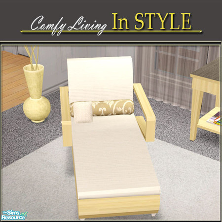 Sims 2 — Comfy Living--InStyle!  Chaise by Cashcraft — A recolor of my "SIM Comfy Living" set. The set also
