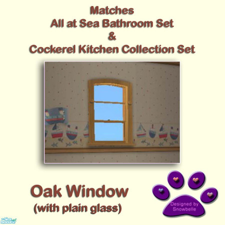 Sims 2 — Oak Window by Snowbelle — Recolour of wellwishers window, with plain glass. Matches oak wood used in my sets.