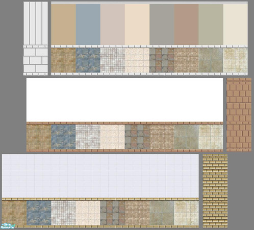 Sims 2 — Tile & Vinyl; 27 Floor Matches by Lorah — These 27 tile and vinyl walls match my $20. Tile floors in blue,