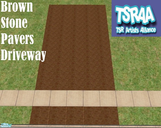 Sims 2 — Brown Stone Pavers Driveway by TSR Archive — Brown Stone Pavers Driveway part of a set of 9 Driveways, each