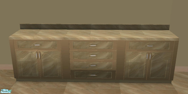 Sims 2 — Earthenware Kitchen Counters by NewSimSimGirl — An earthy set, styled around the beauty of eathenware pottery.