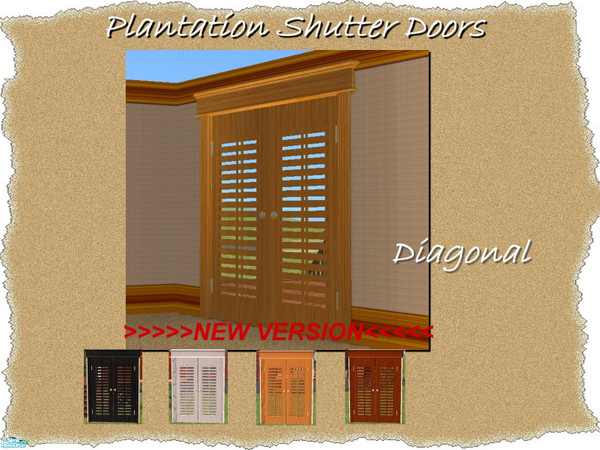 Sims 2 — Plantation Shutter Doors-Diagonal by Dgandy — NEW VERSION. Re-made to address problems with the original. If you