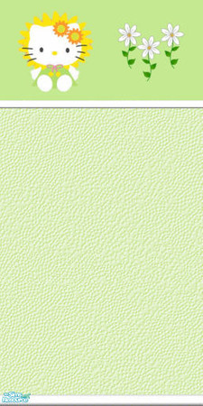 Sims 2 — Hello Kitty Spring Wallpaper - Babytweetums4-hellokittyspringwallpapergreen by babytweetums4 — Hello Kitty
