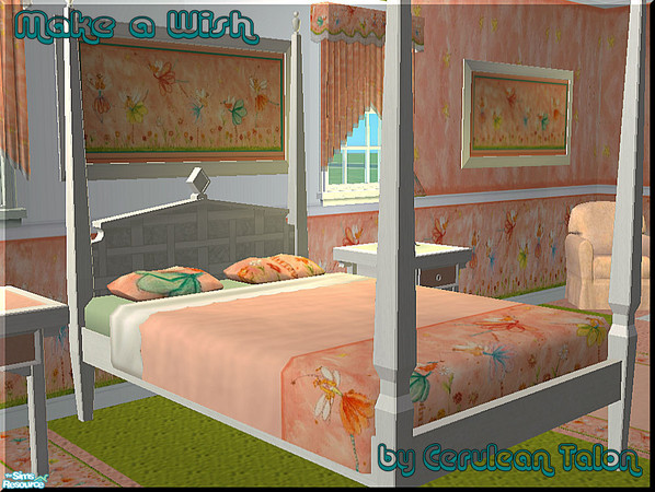 Sims 2 — Make A Wish Bedroom - Bed Frame & Bedding by Cerulean Talon — These delightful fairies will make any young
