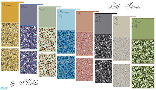 Sims 2 — Little Stones by Mekhi — Eight different tiled walls and matching floors with kaleidoscopic pattern. I hope you