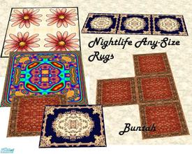 Sims 2 — Nightlife Any-Size Rugs by buntah — These are recolors of the Nightlife round rug. Place them side by side to