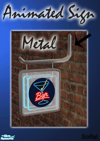 Sims 2 — Animated Sign Metal by solfal — A shiny frame for the animated signs