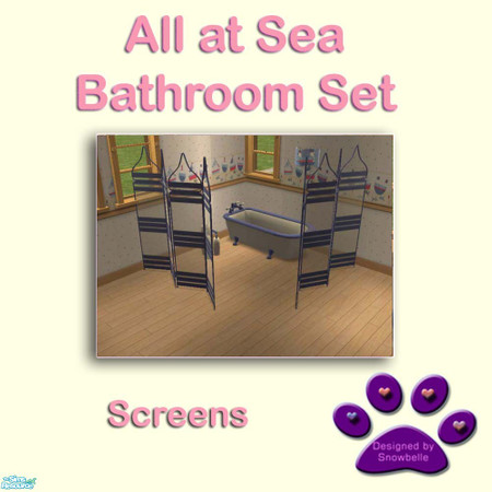 Sims 2 — All at Sea Bathroom Set - screen by Snowbelle — This compete bathroom set matches the All at Sea wall set. The