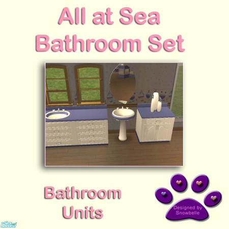 Sims 2 — All at Sea Bathroom Set - units by Snowbelle — This compete bathroom set matches the All at Sea wall set. The