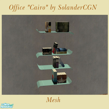 Sims 2 — Office "Cairo" - Bookcase by SolanderCGN — Bookcase as part of the "Cairo" office set. 