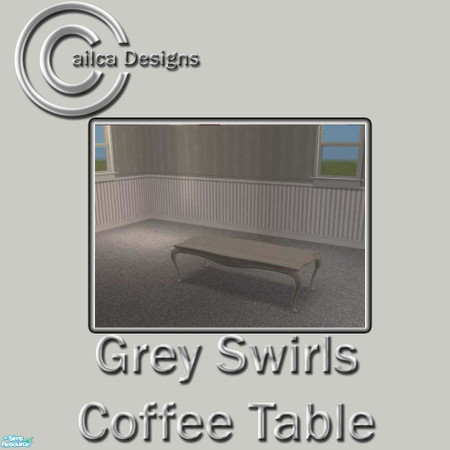Sims 2 — Grey Swirls Coffee Table by Cailca — A set of furniture for a calming living space. Please Rate.