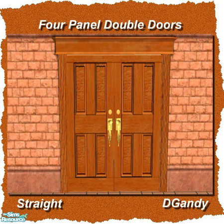 Sims 2 — Four Panel Double Doors-Straight by Dgandy — Double Doors to add elegance to your entry. The Diagonal Mesh and