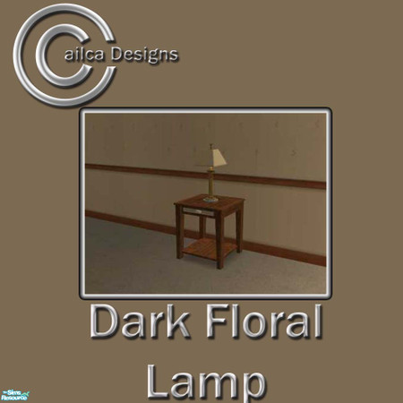 Sims 2 — Dark Floral Lamp by Cailca — A matching set to my Pale Floral Bedroom, but slighty darker. Please Rate.