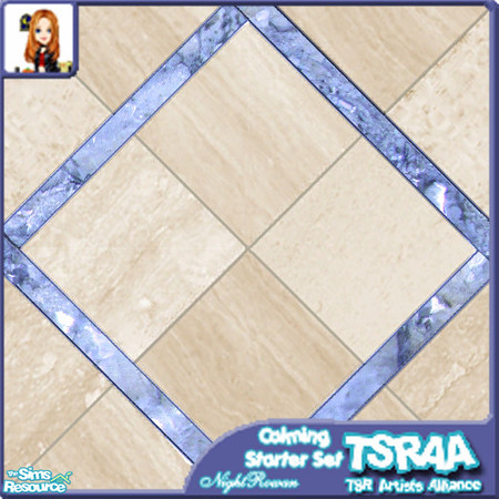 Sims 2 — S&S Tile in Perfect Powder Blue by NightRowan — This set was made during the creation of 8 Starter Lane and