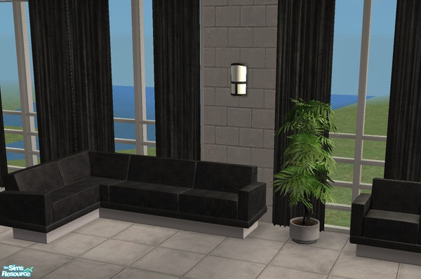 Sims 2 — Comfy Linen - Black Curtain by Bitzybus — Recolors of BetterBeSim's "Red Curtains" - you will need her